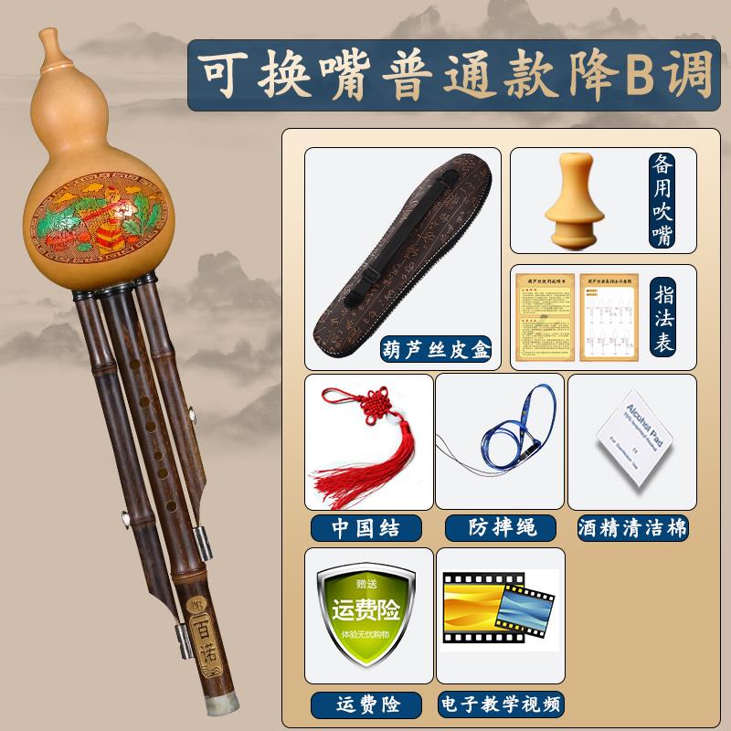 高档天然紫竹摔葫芦丝初学者调专奏业演型乐防器c成人小学生降b调