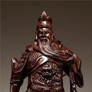 黑檀雕公摆件大号财神爷神家居客厅装 木饰GG132红像木工艺品开业