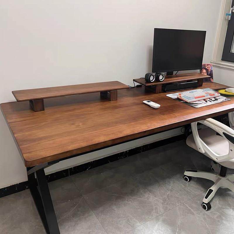 台式增高支架桌面收纳托 托架原木垫高架子实木电脑萤幕显示器增