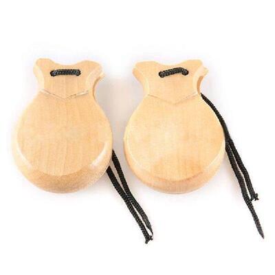 J1HE 2Pcs Traditional Castanet Spanish Castanets Flamenco