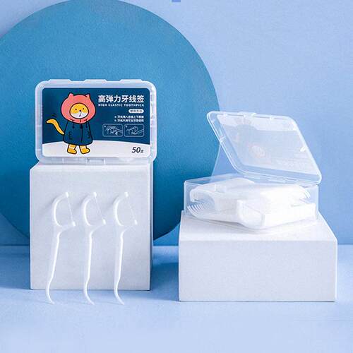 Box of 50 Classic Floss Picks, Safe Toothpicks for Cleaning