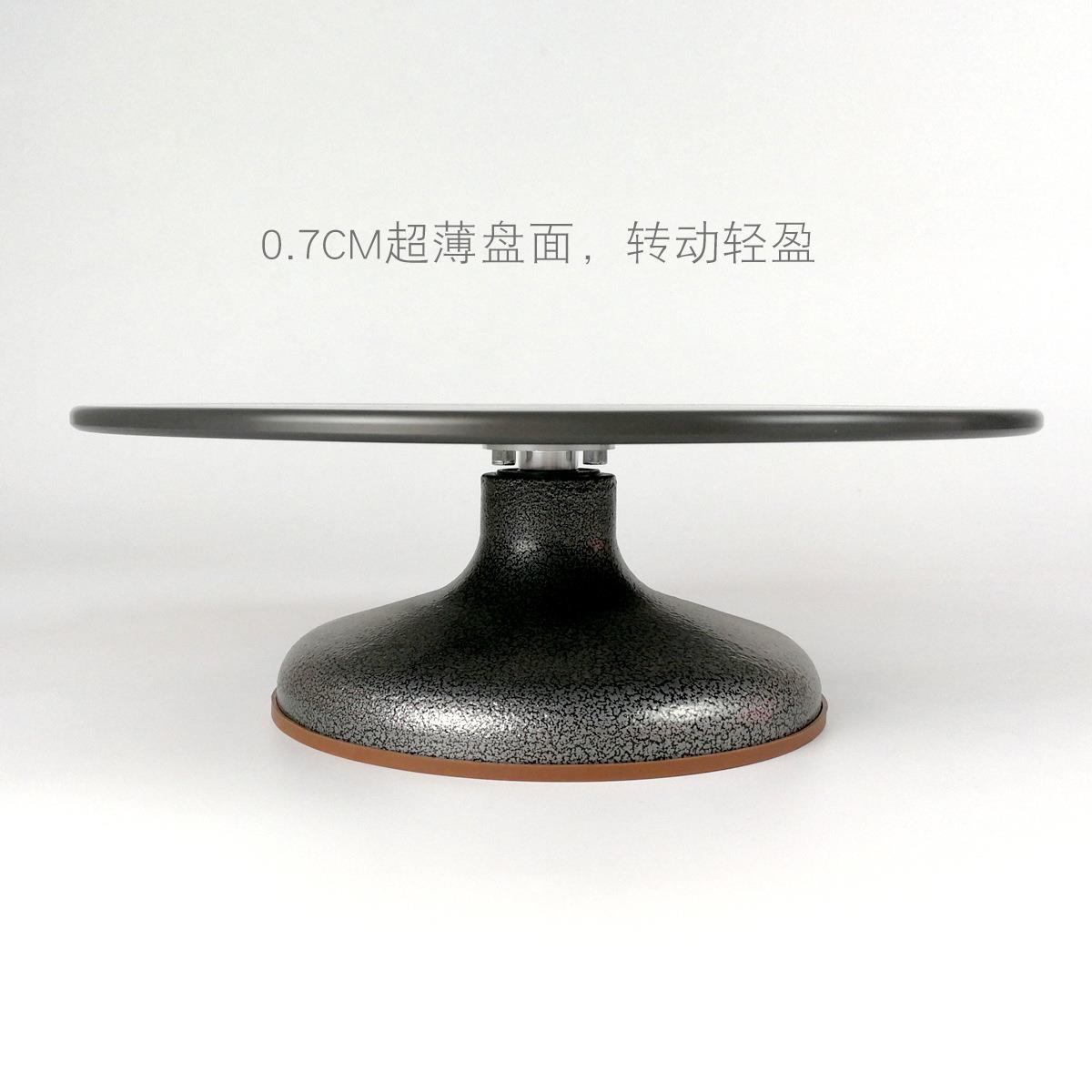 商用12寸铝合金硬膜裱花台奶油蛋糕防滑转盘烘焙工具硬模旋转台