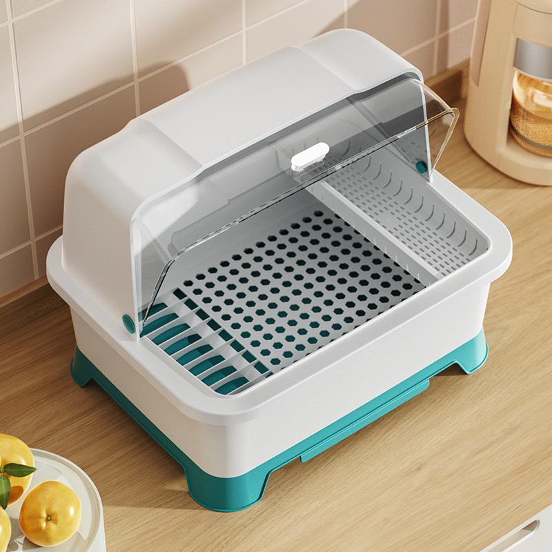 厨房沥水碗柜带盖放碗箱装碗碟盘餐具家用碗架置物架子碗筷收纳盒