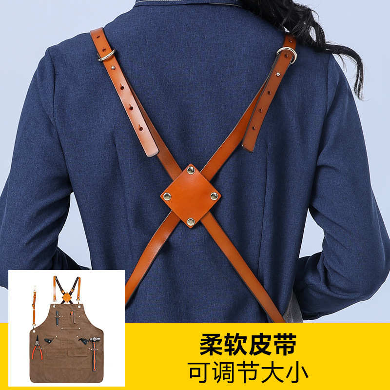 手帆布电工作木工现代批发风简约防水外贸围裙围裙工业工作服加厚
