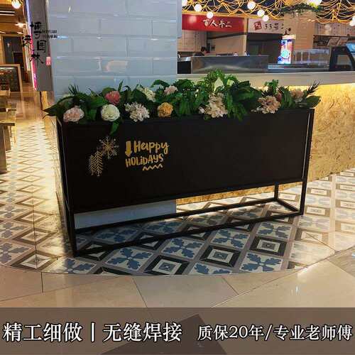 户外组合不锈钢花箱花坛外摆市政花架房地产树箱道路立体铁艺花槽