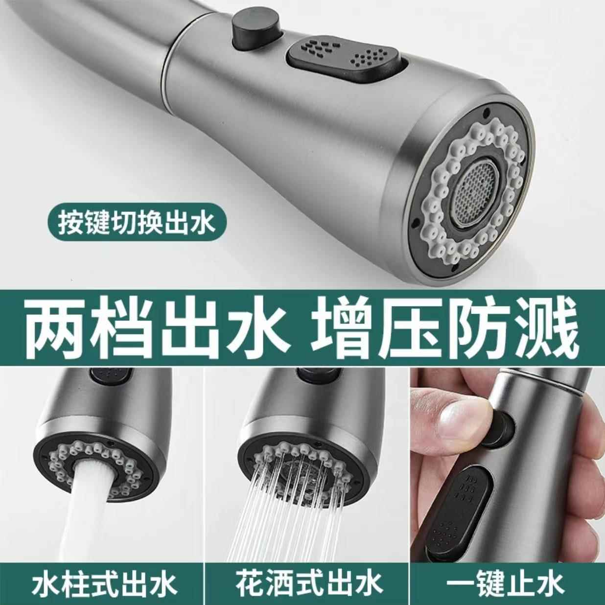 新款直销不锈钢厨房水龙头冷热水款家用防溅水洗菜盆洗碗池抽拉美