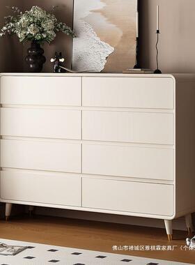 油风ZSU轻奢高端木五六斗柜简约奶现代玄关储床物柜卧室收实纳尾