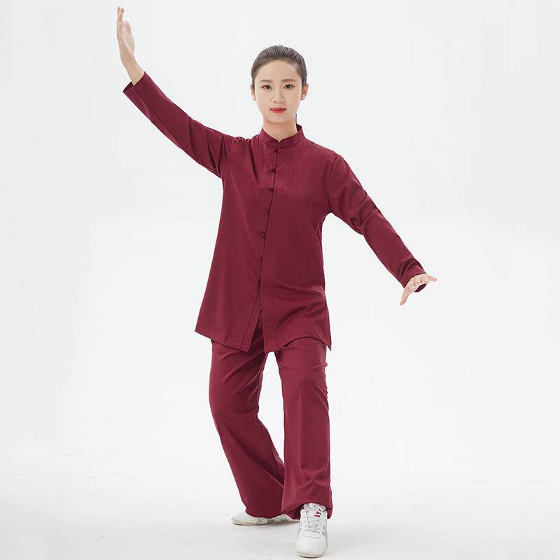 高档太道行布衣高端蚕丝麻极服立领小圆扣练功服装武服团体套术春