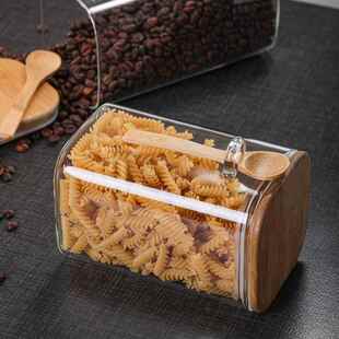 Sealed square pyretic glass container coffee bean storage co