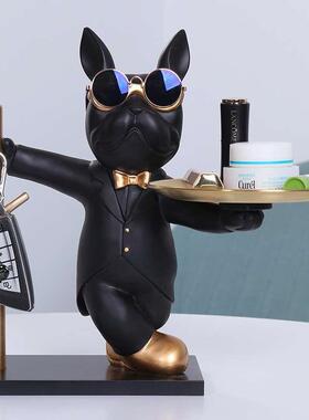 新款法放斗犬入玄关钥匙收GKJ纳件门口托摆户盘客厅卧室装饰