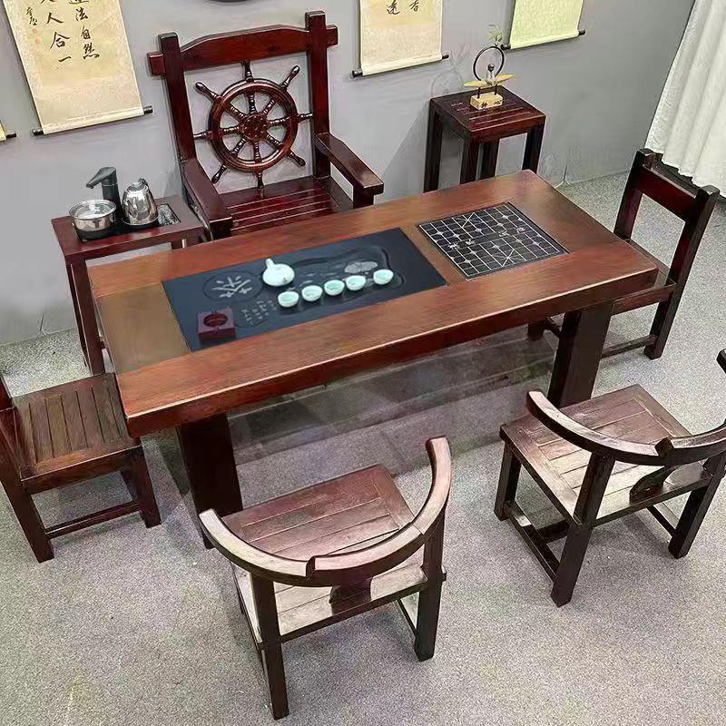 老船木茶桌椅组合实木茶台茶几家用客厅茶台套装办公室功夫茶桌
