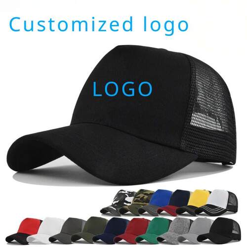 Customized Logo Hard Top 5 Panels Mesh Baseball Cap For Men