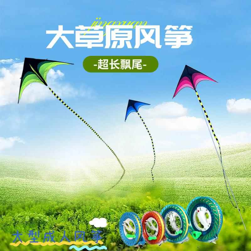 潍坊大草原风筝儿童成人大型风筝轮线盘带线超长飘尾厂家