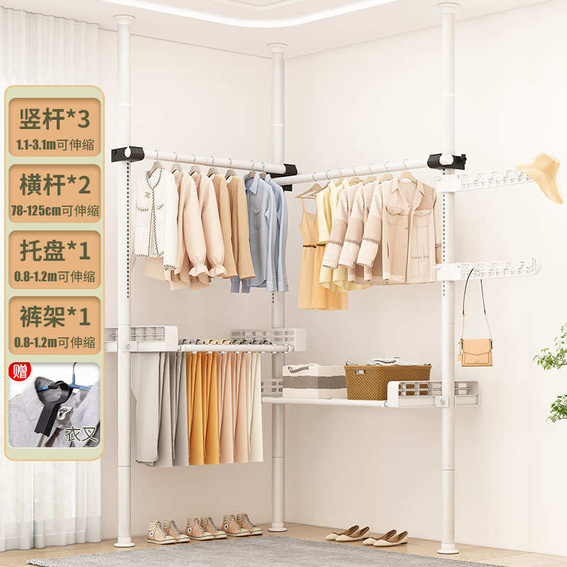 衣帽挂衣架新品衣顶天立地间家用收纳内卧室物置晾衣杆置落地衣架