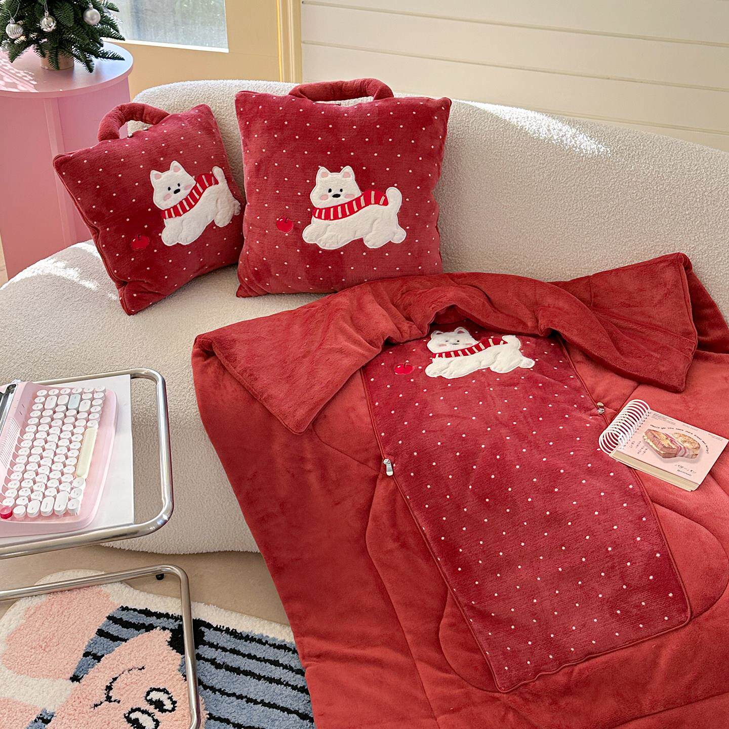 2025新款抱枕被子二合一汽车沙发靠垫可爱办公室学生宿舍午休毯冬