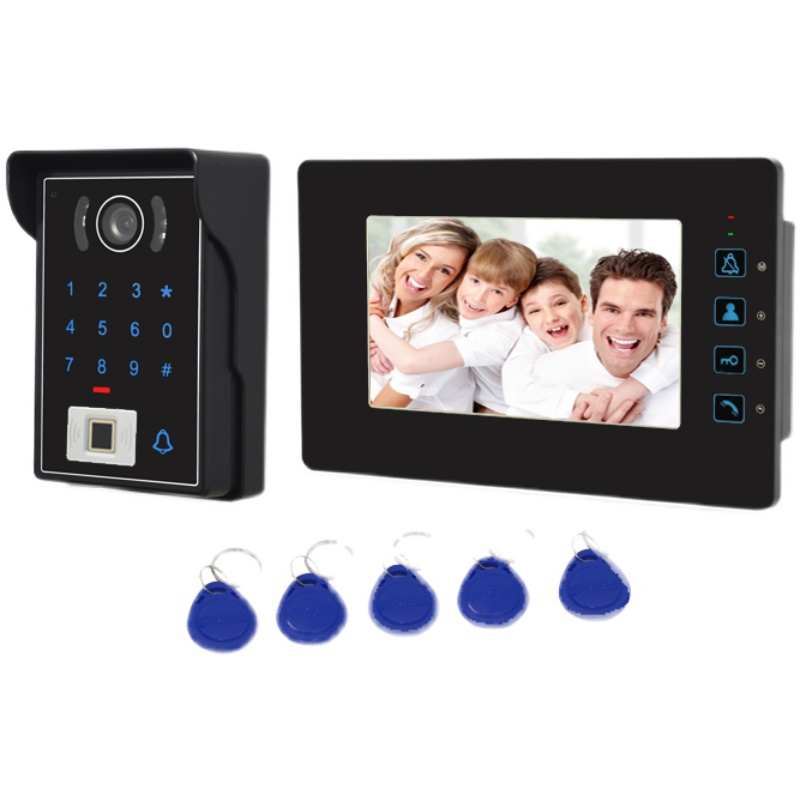 高清防水可视门铃 别墅 家用1080P楼宇有线对讲指纹密码门禁系统