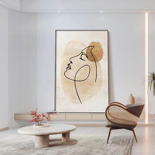 轮廓现关代简约客厅沙发背景象墙落地抽北欧风玄竖版装QX202112饰