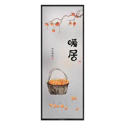 轻奢入户门玄关艺术玻璃屏风隔断高档客厅玄关柜半体墙遮现代简约