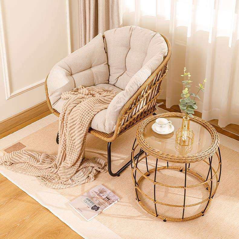 阳台休闲小桌椅藤编户外庭院茶桌一桌两椅组合客厅藤椅茶几三件套