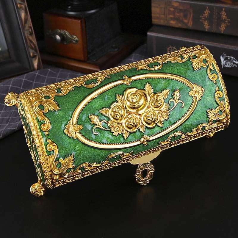欧式精美首饰盒高档家具复古收纳盒经典珠宝盒饰品创意奢华首饰箱