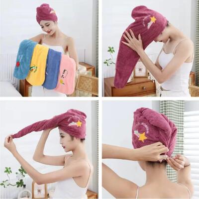 1pc Quickly Dry Hair Hat Super Absorbent Soft Bathroom Women