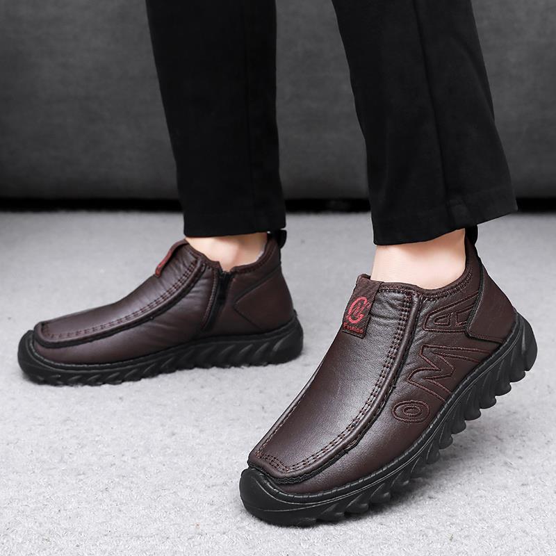 正品冬季老北京布加鞋男棉鞋绒厚保防滑软底爸爸加暖鞋中老年休闲