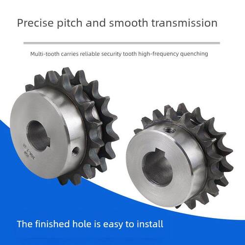 炼轮双排08B/4分炼轮45钢成品带键槽单排双排加工孔工业炼条齿轮