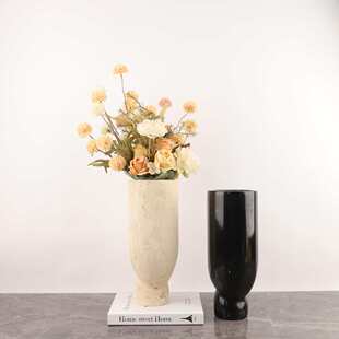 家居饰品客厅侘然玄关奢石洞干花卧室大理轻寂欧式风天摆件花瓶石