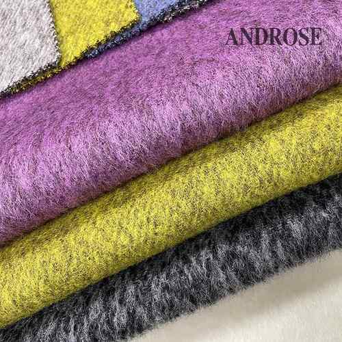 羊毛混纺双料面呢混斜纹色粗纺面秋冬混羊毛大衣呢WRJ料色服装布