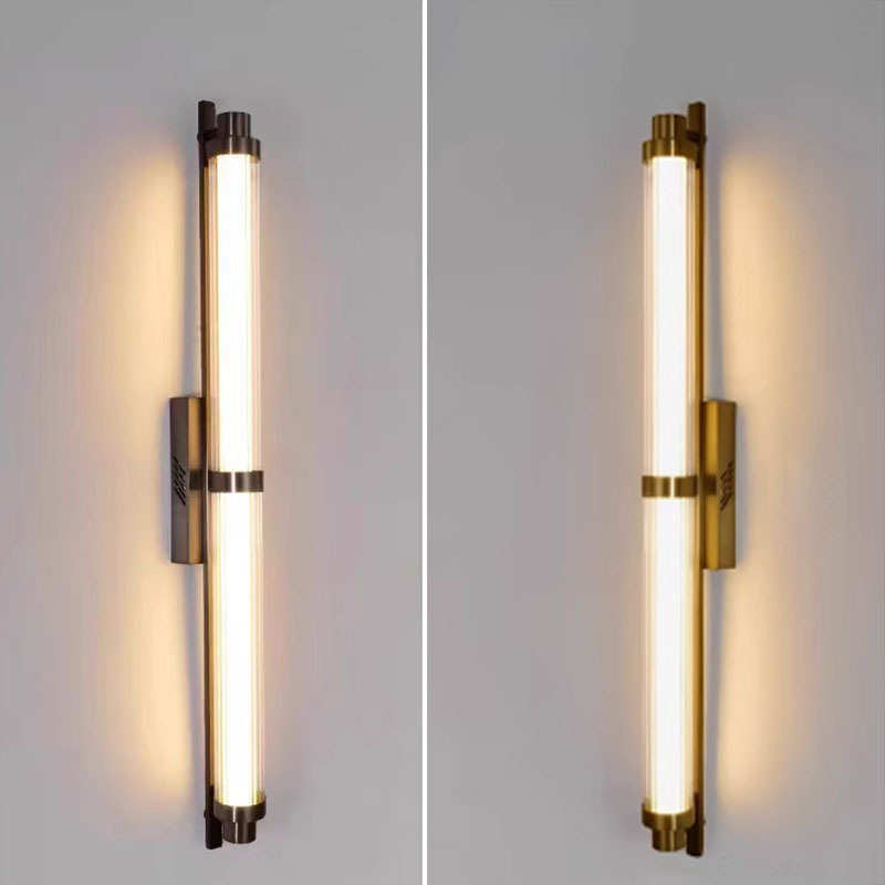 简约亚克力玻璃条纹管长壁灯高档酒店客房过道背景墙灯可做不锈钢