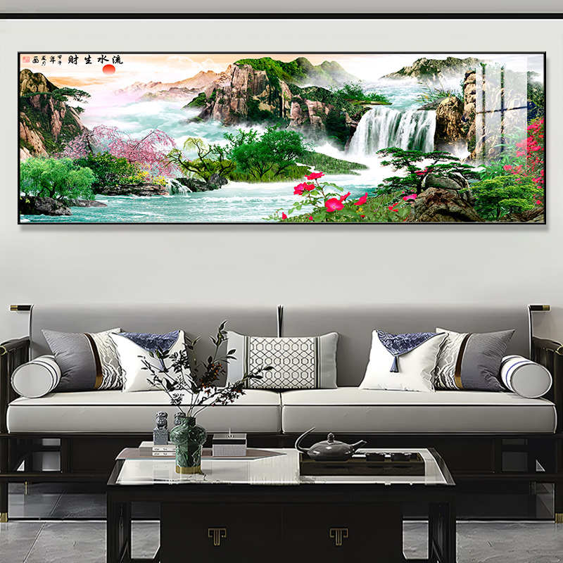 客厅装饰画山水画挂画大气高端沙发背景墙壁画现代简约家庭单联画图片