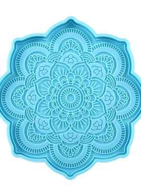 Mandala Coaster Silicone Mold Round Tray Cup Mat Epoxy Resin