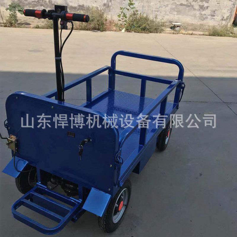 四轮拉货运输车手推电动搬运车移动四轮平板仓储车万向轮