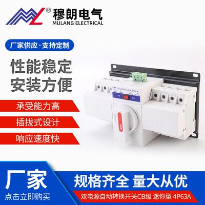 双电源自动转换开关CB级迷你型4P63AMLQ2应急切换开关