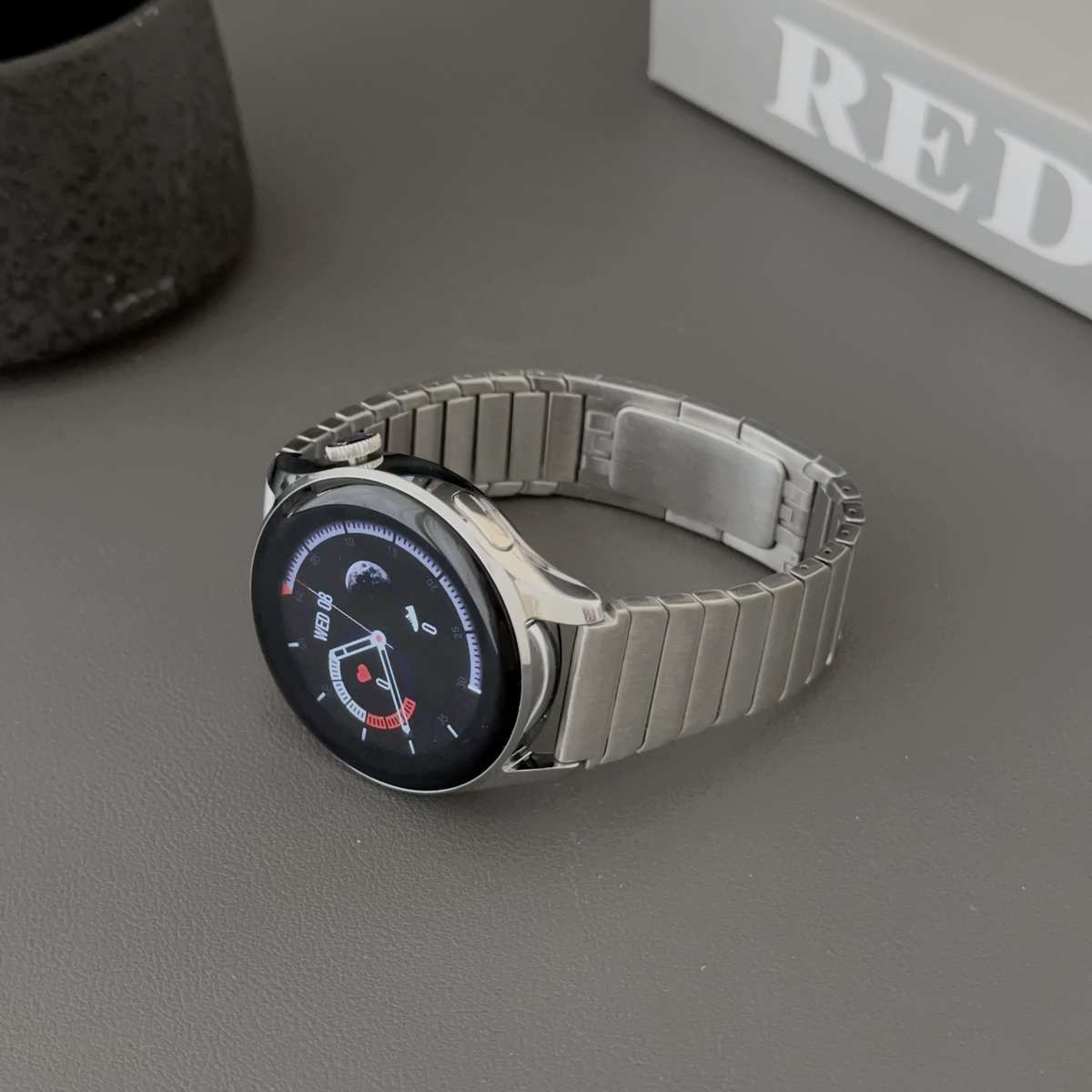 适用华为手表GT4/GT3保时捷表带Watch4Pro金属一株gt3pro不锈钢带