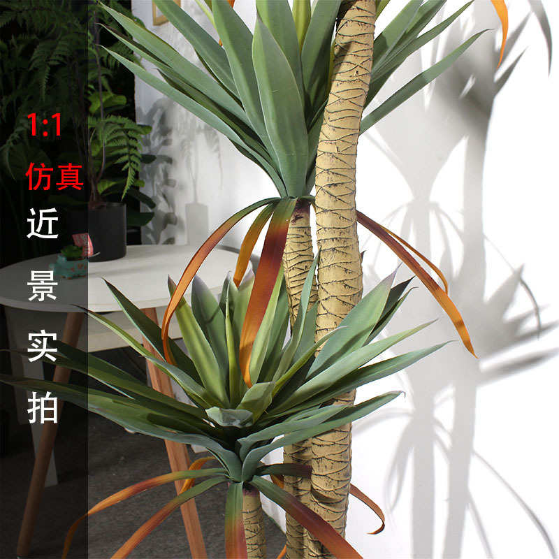 新款仿真植物龙舌兰 假绿植剑麻 植物盆栽批发软装景观搭配龙舌兰