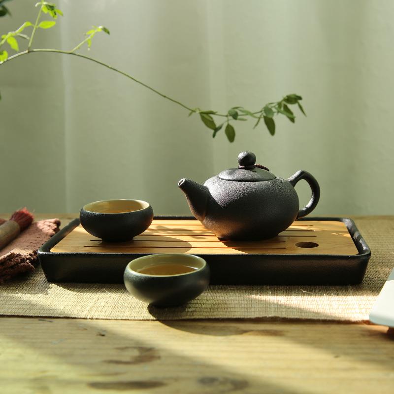 日式禅风一壶二杯茶具套装个人两人两杯旅行办公茶杯茶水分离