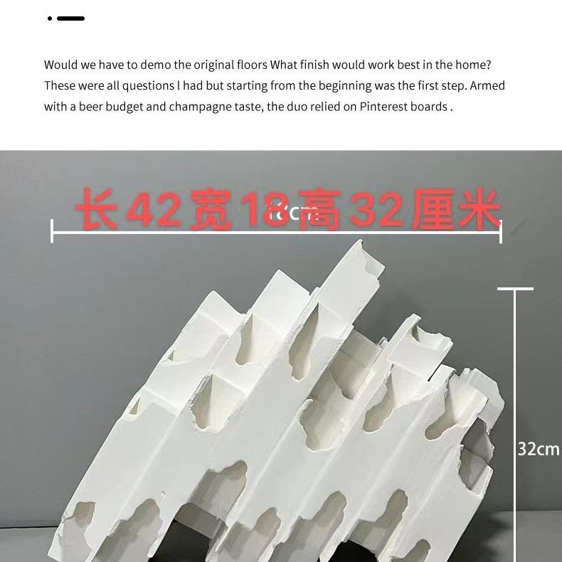 景德巢形陶瓷方管花器售楼处软装饰品样板间雕塑摆件现代简约装饰