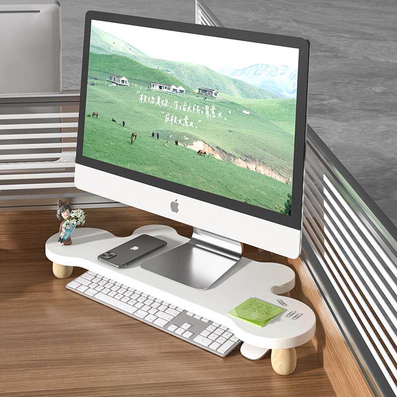 工位转角电脑增高架台式显示器桌面收纳支架三角拐角办公室置物架