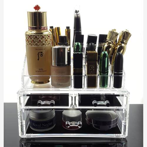 acrylic cosmetic box transparent clear make up organizer