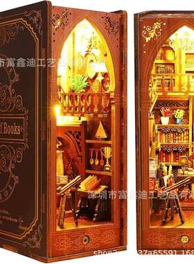 Book Nook Kit with LED Light 3D DIY迷你娃娃屋套装