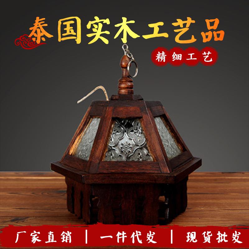 东南亚风格泰式软装创意实木吊灯饰家居酒店装修用具灯饰