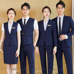 西装套装男女气质美容院珠宝店酒店经理前台接待服务员马甲工作服