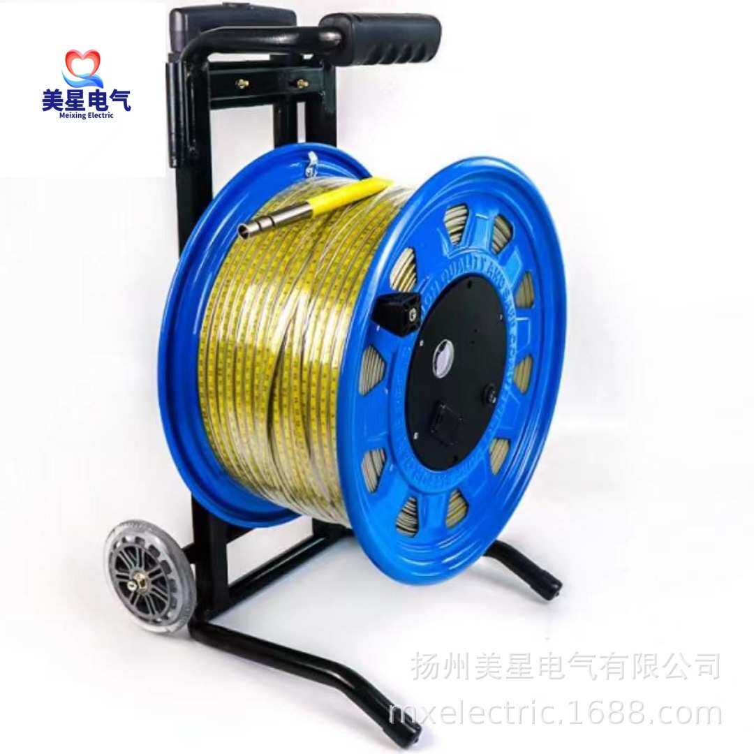 厂商批量供应10/500米测程测量仪带滚轮地下水位计钢尺电缆
