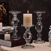 欧洲玻璃烛台无障碍豪华高烛台酒店婚礼餐厅样板房水晶罗马柱烛台