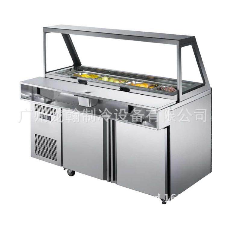出口款气缸柜三文治工作台沙拉披萨展示工作台不锈钢冷藏柜