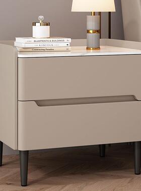 家用轻小RXR岩板储物柜客厅简约现代奢床边床柜头柜款高档大气型