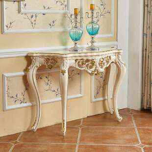 木玄关桌欧HJ635式 入户半圆靠墙玄台关门厅玄关 玄实关柜美式 欧式