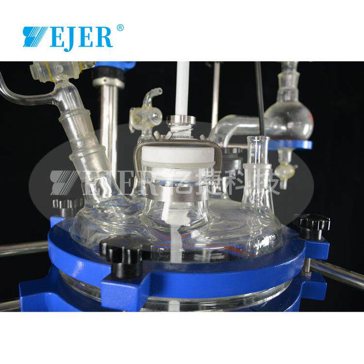 1-150L双层玻璃反应釜 夹套玻璃反应器