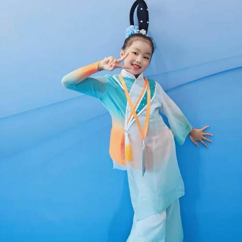 正品演醉春风舞蹈儿童演出服女童古典舞服表飘逸中国风扇子广场女